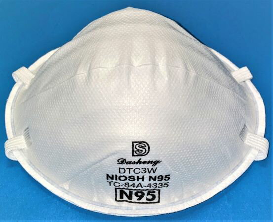 N95 DTC3W 20枚入り NIOSH(米国労働安全衛生研究所規格)　N95マスク防塵用・医療用マスク　ウィルス飛沫防止。※ISO9002/CEO712認証工場製造品 検査合格品※転売禁止です。