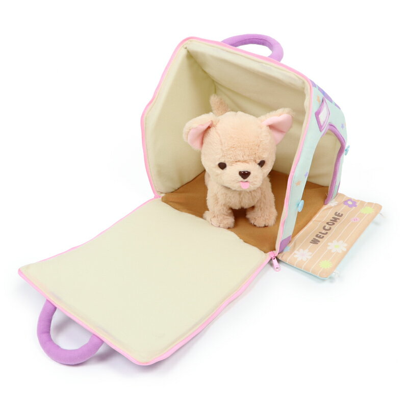 【トリミングセット プレゼント】 マザーガーデン 一緒にお散歩わんちゃん ふわふわチワワちゃん＆ハウス・パープル　2点セット犬 ぬいぐるみ 動く 動くぬいぐるみ おもちゃ 女の子 犬 ぬいぐるみ 動く犬 おもちゃ お世話 ぬいぐるみ 動く 犬のぬいぐるみ お世話 セット