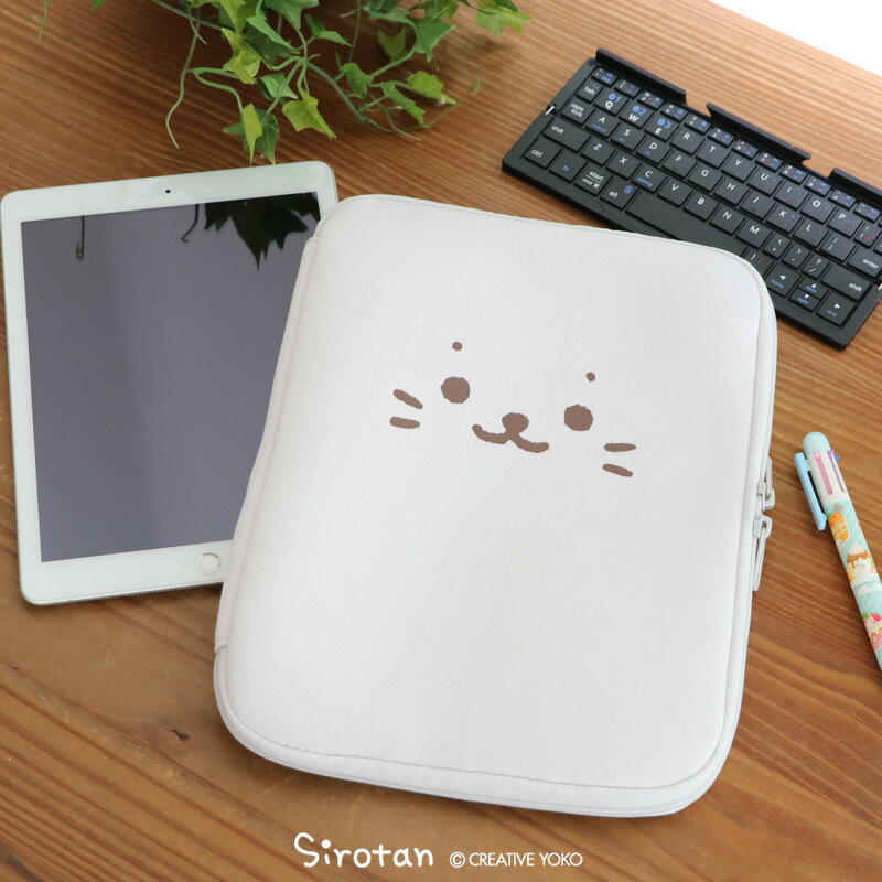 しろたん タブレットケース 顔ぼん 11インチ対応タブレット 収納 保護 ケース タブレットバッグ インナーケース パソコンケース PCバッグ ランドセル 通学 通勤 オフィス リモート パソコン PC バッグ バック あざらし かわいい キャラクター マザーガーデンのサムネイル