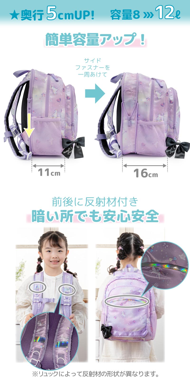 子供用 キッズ リュックサック 【Mサイズ】 マザーガーデン ユニコーン 野いちご ...