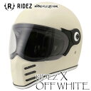 New★新色発売♪ 送料無料!RIDEZ RIDEZ X HELMET OFF WHITE NEW&OLDな雰囲気を持つ現代のネオクラシック バイク用フルフェイ...