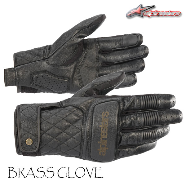 ★送料無料★alpinestars 3508520/BRASS GLOVE《BLACK》柔らかく滑らかな質感売り！NAPPAレザー製フルレザーモデル。/アルパインスターズ