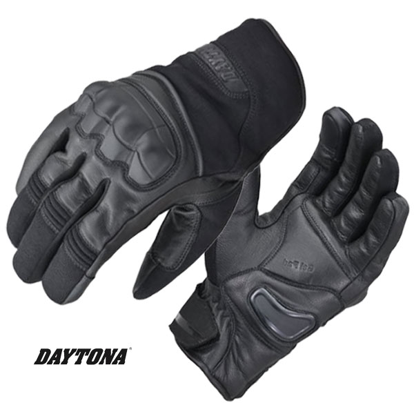 ★送料無料★デイトナ(Daytona) バイク用 グローブ 本革（やぎ革）秋冬 防水 防風 ソフトプロテクター スマホ対応 ツーリングモデル ウインターグローブ DG-007