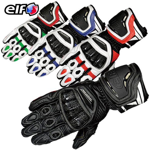 elf EG-A504/High Comp Glove 抜群の操作性と耐久性を実現したレーシンググローブ。ハイコンプグローブ バイク/オートバイ用 ライディングレザーグローブ /エルフ