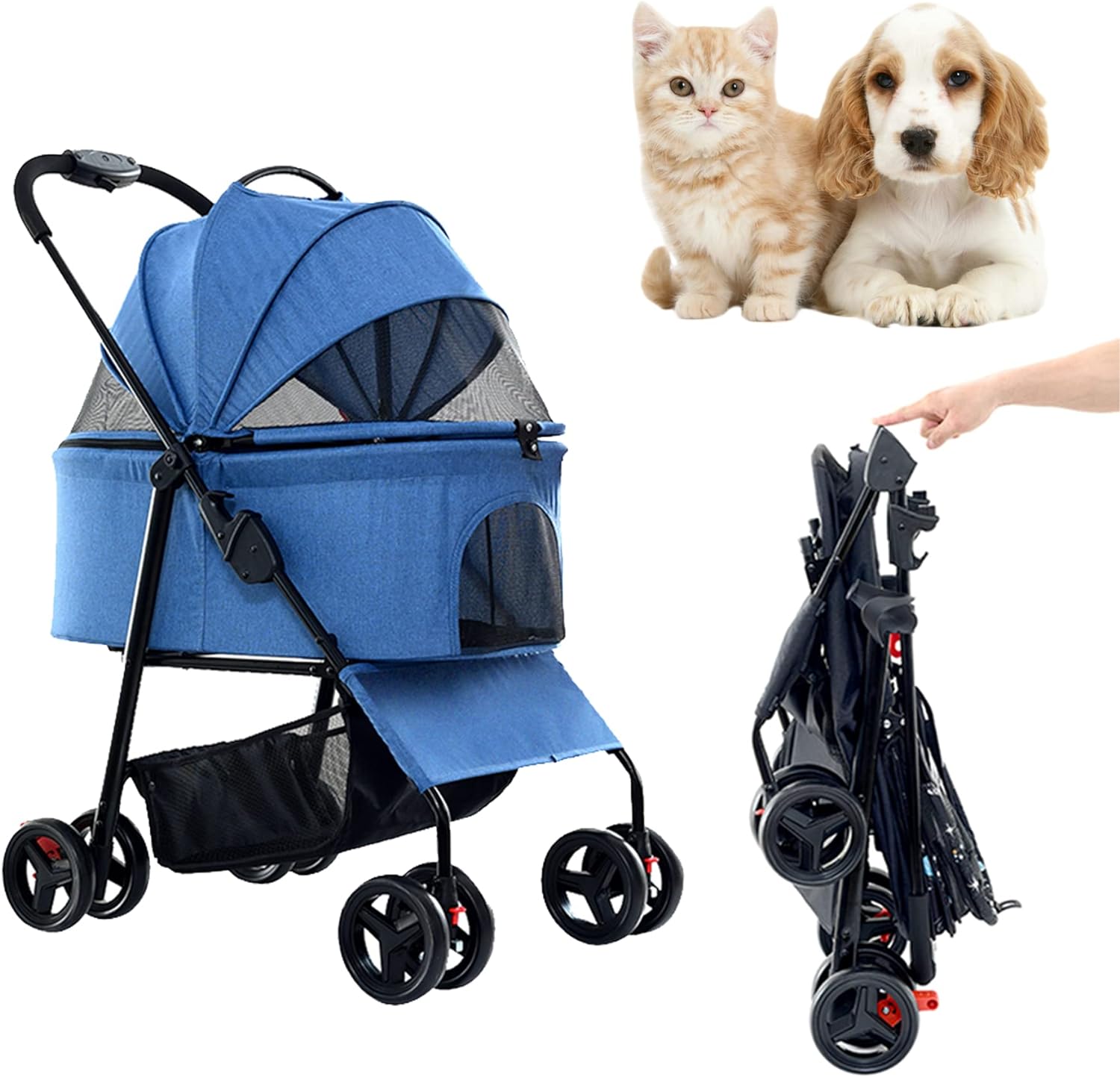 楽天市場】ペットカート 小型犬（カラーブルー）の通販
