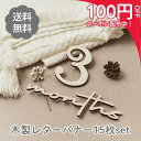 【26日までポイント2倍】レターバナー 木製【15枚set】木製レターバナー ニューボーンフォト 月齢フォト マタニティフォト マンスリー カード 木製 撮影小...