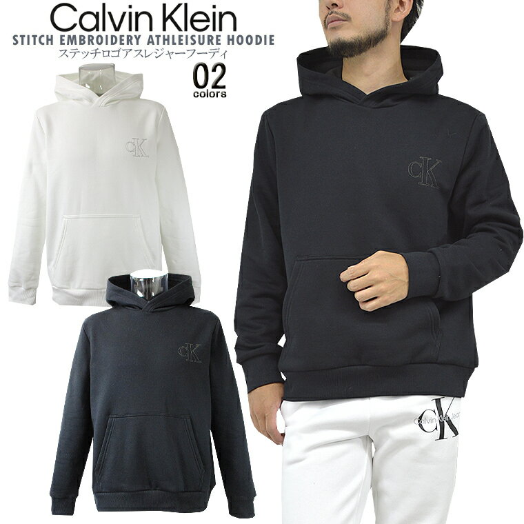 CALVIN KLEIN カルバン・クラインステッチロゴアスレジャーフーディSTITCH EMBROIDERY ATHLEISURE HOODIEck/m/newユニセックス 長袖 裏起毛 パーカースウェット【clearance sale限定】【即納】【CLOSE OUT SALE限定】