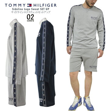 TOMMY HILFIGER/トミーヒルフィガーサイドラインロゴスウェットセットアップ tommy/m/newユニセックス長袖 ロンTEE ハーフパンツ【税込3,980円以上で送料無料】【即納/あす楽】！TOMMY−09T4087−4090−