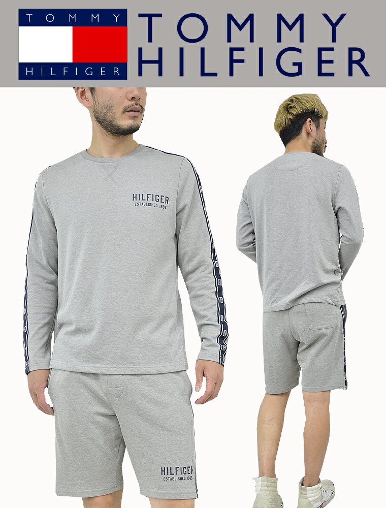 TOMMY HILFIGER/トミーヒルフィガーサイドラインロゴスウェットセットアップ tommy/m/newユニセックス長袖 ロンTEE ハーフパンツ【税込3,980円以上で送料無料】【即納/あす楽】！TOMMY−09T4087−4090−