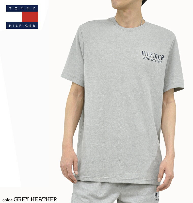 TOMMY HILFIGER/トミーヒルフィガーロゴ半袖Tシャツ×ジョガーパンツセットアップtommy/m/newユニセックス ラウンジウェア【税込3,980円以上で送料無料】【即納/あす楽】！TOMMY−09T4139−4000−GREY.H