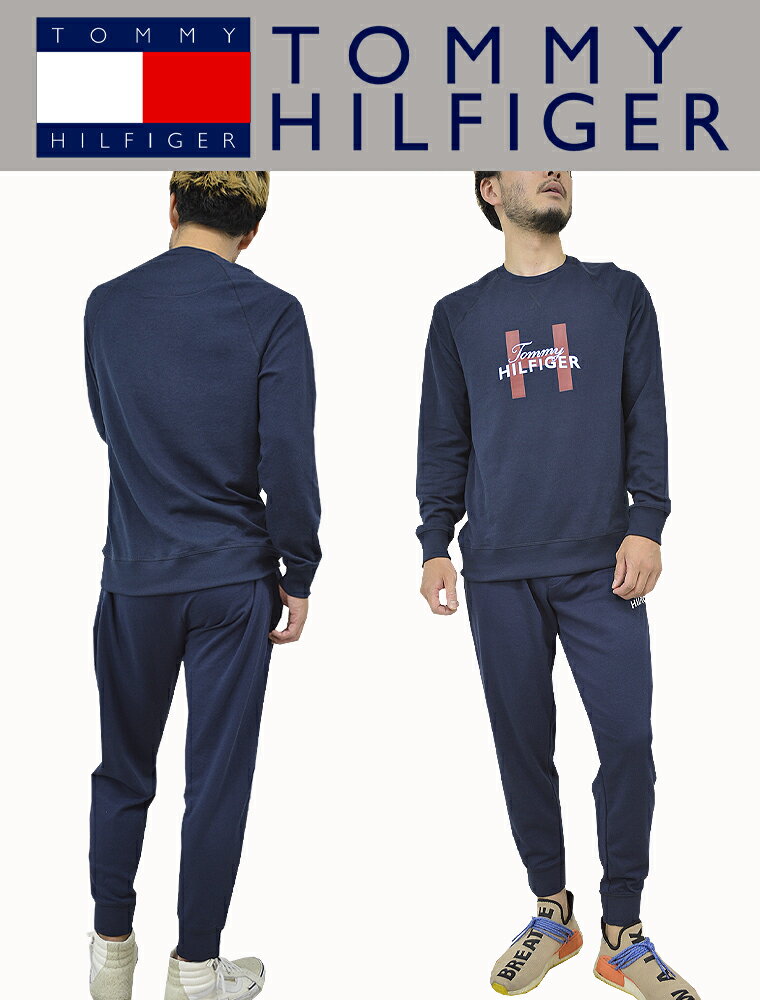 TOMMY HILFIGER/トミーヒルフィガープリントロゴ長袖スウェット×ジョガーパンツセットアップtommy/m/newユニセックスラウンジウェア【新作先行販売】【税込3,980円以上で送料無料】【即納/あす楽】！TOMMY−09T4151−4154−