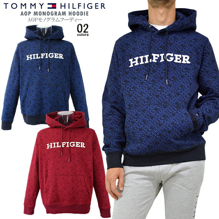 TOMMY HILFIGER トミーヒルフィガーAOPモノグラムフーディーtommy/m/newAOP MONOGRAM HOODIEEUモデル プルオーバー パーカー男女兼用 ユニセックス メンズパーカー レディースフーディ【clearance sale限定】【CLOSE OUT SALE限定】