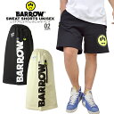 BARROW バロウレッグプリントスウェットショートパンツbarrow/m/newEUモデル アメカジSWEAT SHORTS UNISEX裏毛 ショーパン ハーフパンツ 短パンバロー スマイル ALBANIA製 ストリート【clearance sale限定】【即納】【closeout sale限定】