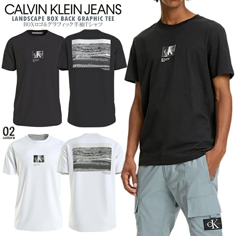 CALVIN KLEIN JEANS カルバン・クラインジーンズBOXロゴ&グラフィック半袖TシャツLANDSCAPE BOX BACK GRAPHIC TEEメンズTシャツ クルーネックT TEE【clearance sale限定】【CLOSE OUT SALE限定】【送料無料】【メール便】【代引不可】【即納】