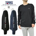 TOMMY JEANS トミージーンズセリフリニアロングスリーブチェストロゴTシャツtommy/m/newEUモデル TJM CLSC SERIF LINEAR LS TEEユニセックス ロンT ロンティー