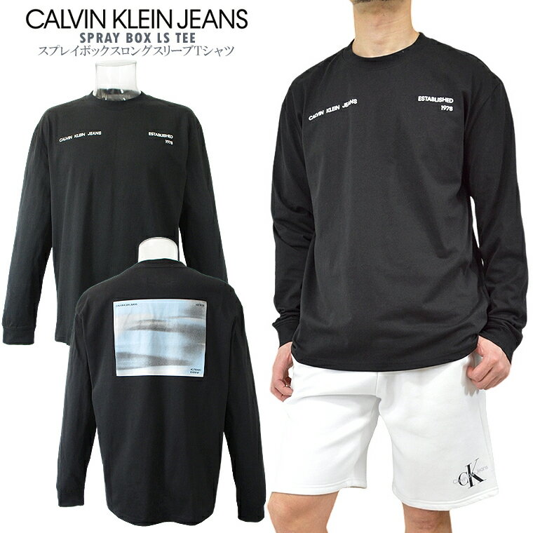 CALVIN KLEIN JEANS カルバン・クラインジーンズスプレイボックスロングスリーブTシャツSPRAY BOX LS TEEEUモデル 男女兼用 ユニセックスメンズT ロンT 長袖Tシャツ【送料無料】【メール便】【代引不可】【即納】