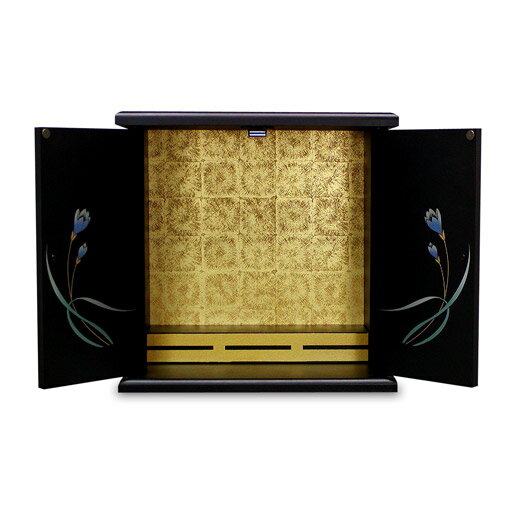 【ミニ仏壇】MDF 漆調 ミニ仏壇 クロッカス サイズ：小【送料無料】[仏壇 台 仏壇台 ミニ仏壇 黒檀]【メモリアルアートの大野屋】