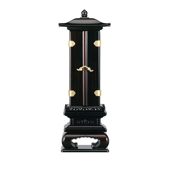 【位牌】【唐木】反屋根回出 黒檀 4.5号