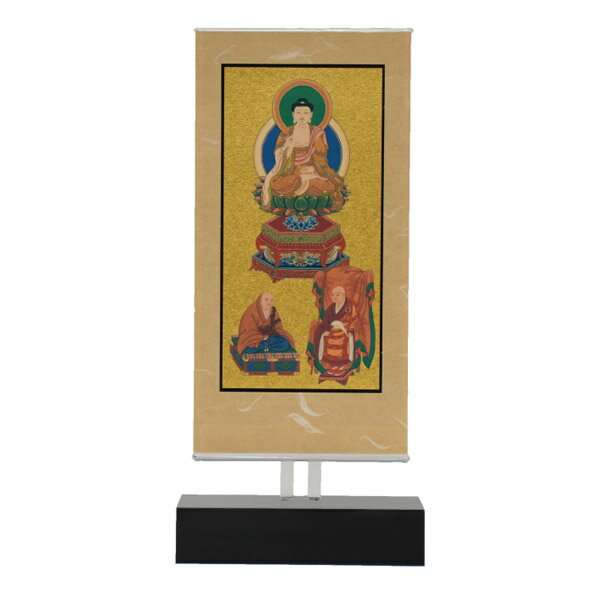 乐天商城 - 【本尊掛軸】【臨済宗妙心寺派】自立スタンド型 新世紀軸 クリア 三尊仏 臨済宗 妙心寺派（花園法王/座釈迦/無相大師）