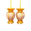吊り 灯篭 LED セット 吊燈籠 七宝透し院玄灯籠 小サイズ 金 お仏壇用LED電装+取り付け金具付き [仏具 燈篭 燈籠 灯籠 吊燈篭 吊灯籠 吊灯篭 LE...