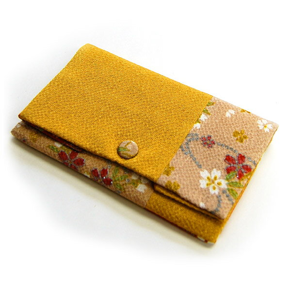 念珠入れ 二つ折りお念珠入れ 夢乃 色：金茶 [腕輪 念珠 数珠 仏具 数珠袋 49日 念珠入れ 念珠袋 ポー..