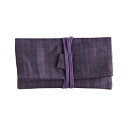 【数珠袋】念珠袋 麻 紫色 化粧箱入り 京都 日本製 【数珠入れ 念珠入れ】