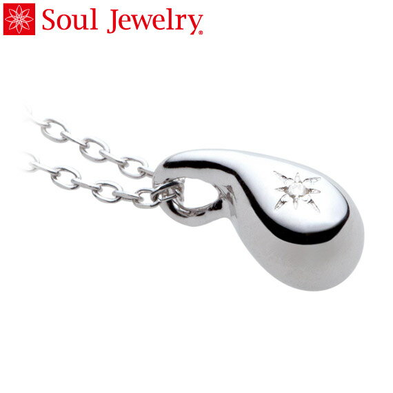 遺骨ペンダント Soul Jewelry ドロップ Pt900 プラチナ・ダイヤモンド （予定納期約4週間・代引のご注..