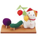 ちりめん細工 40-889 三毛猫とお盆飾り
