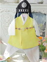 可愛い キッズ ベビー 韓国 子供用 パジ チョゴリ 男の子用 ベーシック系 薄黄色 1号-8号韓国輸入商品