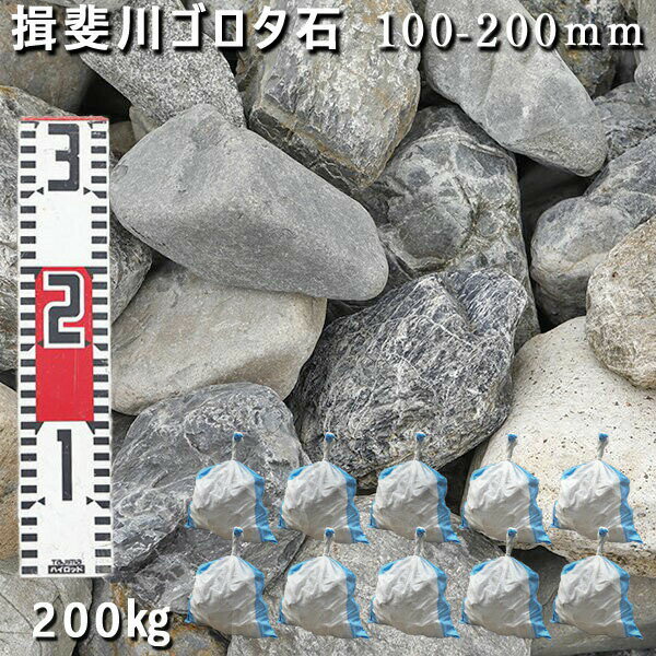 庭石 ゴロタ石 自然石 川石 玉石 ごろた揖斐川ゴロタ石(100-200mm)10袋セット/計約200kgガーデンロック ガーデニング おしゃれDIY 花壇 造...