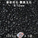 砂利 石庭 庭石 化粧砂利新彩光石 艶黒玉石 2分(8-12mm) 5袋セット(約100kg)法人宛 又は 個人様支店止め代引・時間指定不可敷き砂利 花壇 アクアリウム テラリウム ビオトープ 池