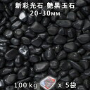 砂利 石庭 庭石 化粧砂利新彩光石 艶黒玉石 小(20-30mm)5袋セット/計約100kg法人宛 又は 個人様支店止め代引・時間指定不可敷き砂利 花壇 アクアリウム テラリウム ビオトープ 池