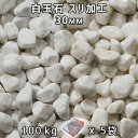 砂利 石庭 庭石 化粧砂利白玉石 スリ加工 (30mm)5袋セット/計約100kg法人宛 又は 個人様支店止め代引・時間指定不可敷き砂利 花壇 アクアリウム テ...