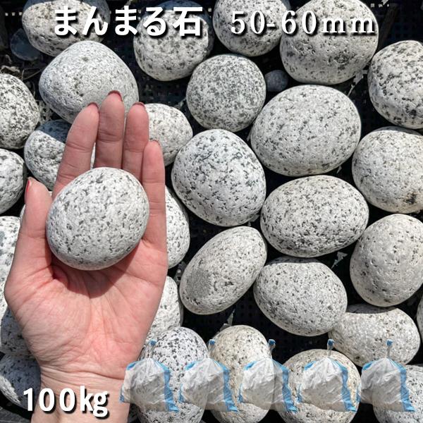 庭石 割栗石 砕石 御影石まんまる石（50〜60mm）5袋セット/計約100kgストーンペイント ストーンアート ..