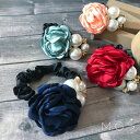 【メール便送料無料】フラワーパールシュシュ フラワー パール ヘアゴム 髪留め ゴム シュシュ ヘアアクセ へアクセサリー ヘア ヘアアレンジ インスタ 韓国 ...