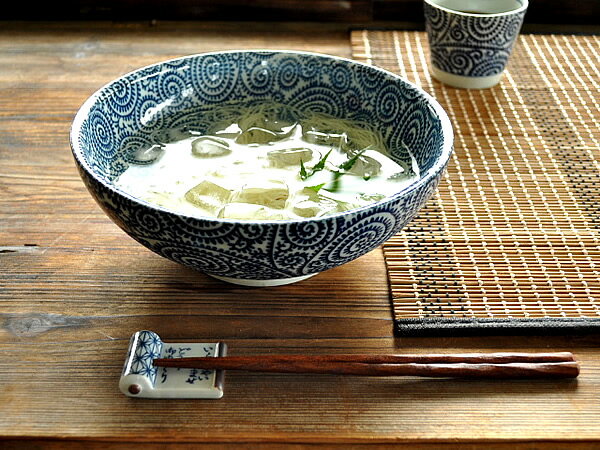 食器 和食器 おしゃれ 大鉢 古染たこ唐草麺鉢　モダン 美濃焼 素麺鉢 アウトレット カフェ風 電子レンジ対応 食洗機…