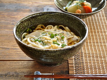 食器 どんぶり おしゃれ 和食器 モダン 丼ぶり 美濃焼 うどん鉢 そば アウトレット カフェ風 深緑窯変讃岐丼