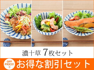 【お得な割引セット】和食器　濃十草割引セット【美濃焼/食器/訳あり/アウトレット込み/お得なセット/お値打ちセット/割引セット/濃十草/ダミ十草/大皿/取り皿/小鉢/だみ十草/食器セット/カフェ風/cafe風】