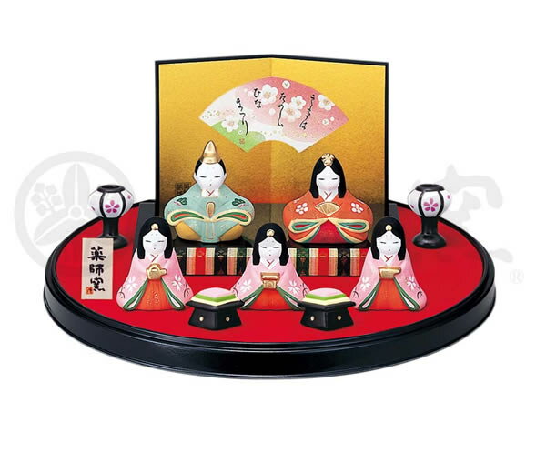 【2332】●ひな人形●錦彩平飾り雛【20%OFF/瀬戸焼/置物/通販/お雛人形/3月/ひな祭り/桃の節句】