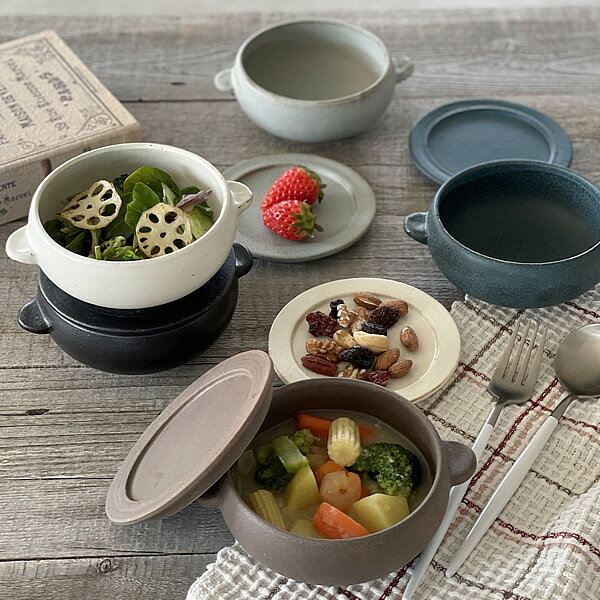 【15%OFFクーポン10/12 0:00〜10/17 1:59】食器 おしゃれ 中鉢 プーロ・ウノ蓋付きシリアルボウル 美濃焼 煮物鉢 サラダボウル スープボウル オーブン対応 アウトレット カフェ風 電子レンジ対応 食洗機対応