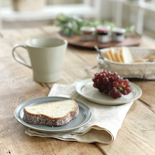 【スーパーSALE 5%OFF！クーポンでさらに5%OFF】食器 おしゃれ 皿 小皿 （SS）エッジライン14.0cmプレート プレート中皿 リム皿 アースカラー カフェ風 電子レンジ対応 食洗機対応 mhomestyle-10017253 m’home style サンプル画像2