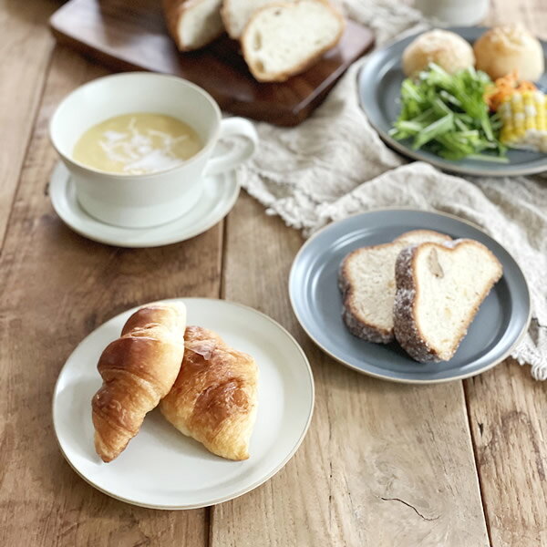 【最大10%OFFクーポン配布中】食器 おしゃれ 皿 取り皿 （S）エッジライン16.1cmプレート 中皿 プレート パン皿 丸皿 グレー カフェ風 電子レンジ対応 食洗機対応 mhomestyle-10017254 m’home style サンプル画像3
