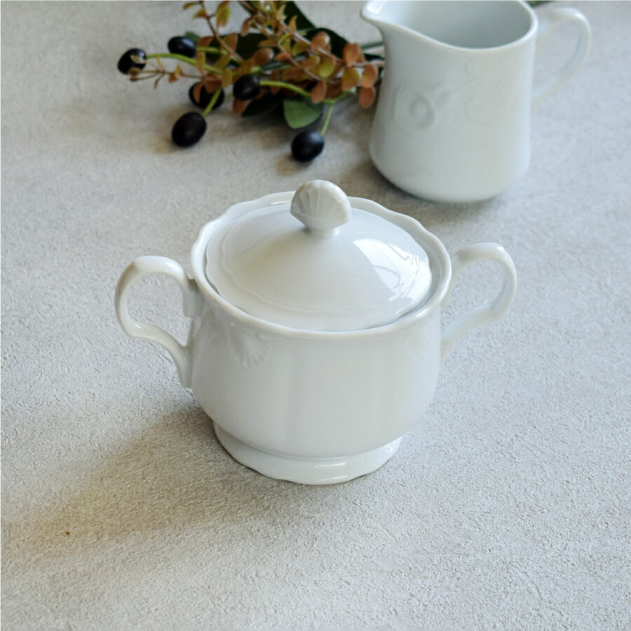 【2,000円OFFクーポン11/27 1:59まで】【限定商品】食器 おしゃれ シェルのキャセロール 砂糖 美濃焼 調味料ケース シュガーポット 白 アウトレ...