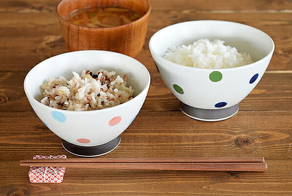 Metallic - 食器 和食器 おしゃれ 茶碗 波佐見焼くらわんか碗（二色ドット） モダン ご飯茶碗 波佐見焼 アウトレット カフェ風 電子レンジ対応 食洗機対応