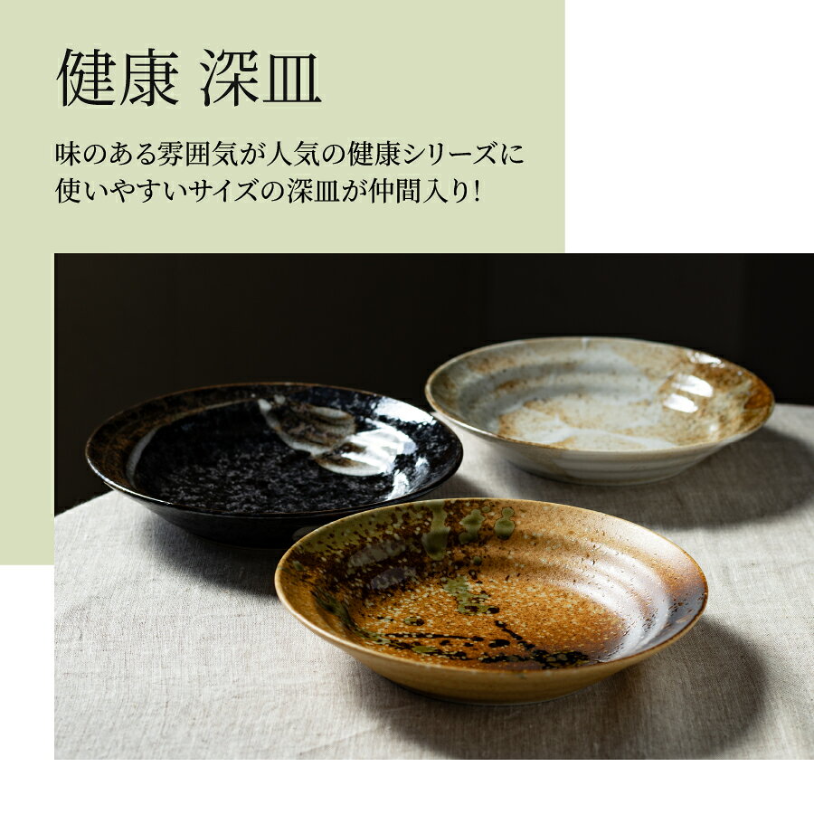 【クーポン有】健康 深皿／食器 和食器 おしゃれ 皿 中皿 カレー皿 モダン パスタ皿 おかず皿 美濃焼 プレート おかず皿 主菜皿 メイン皿 深さが嬉しいおかず皿 電子レンジ対応 食洗機対応 mhomestyle-10006003 m’home style サンプル画像2