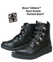 TUK スカルバックルブーツ 厚底 ソフトポインテッドトゥ ショートブーツ レースアップ Black TUKskinTM Skull Buklr Pointed Bootゴシック ロリータ ゴスロリ紳士 婦人 靴 コスプレ ハロウィン【あす楽対応】【smtb-td】【送料無料】