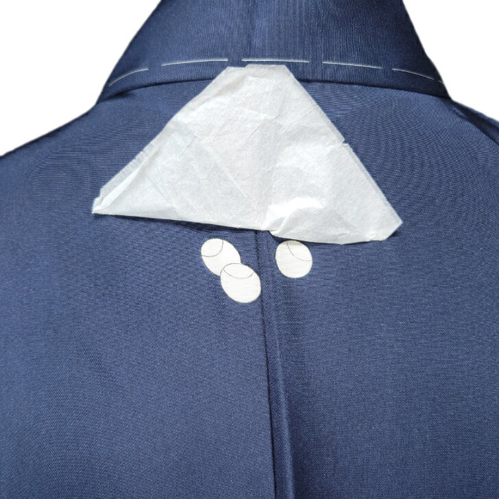 着物 男物 紋付 三つ紋 正絹 絹 仕立て上がり 紺 塩瀬生地 希少