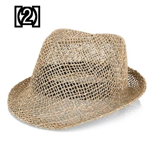 手織りの天然 麦わら帽子 メンズ 中高年 夏のレジャー ワイルド メッシュ 中空 通気性 サンシェード クール ハット