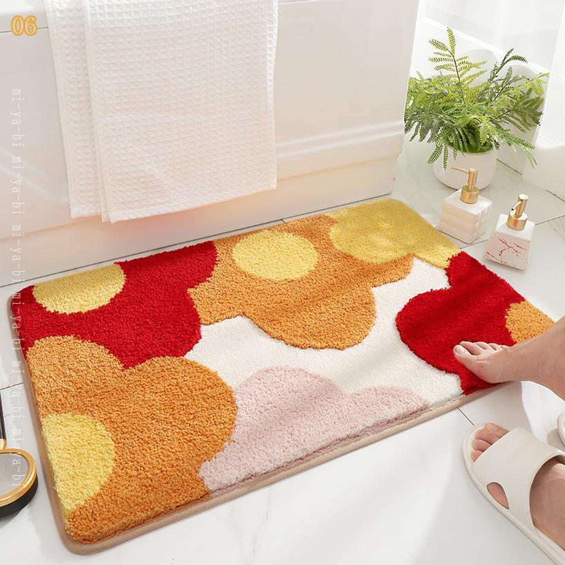 1000円OFFクーポン ドアマット かわいい バスマット おしゃれ 足ふきマット お風呂マット高密度 ふわふわ 抗菌 防臭 グラデーション シャギー 丸洗い 高耐久 柔らか質感 浴室足ふきマット 室内 玄関 風呂 バス用品 高密度 洗える 機能性 玄関マット 大判 mi-ya-bi