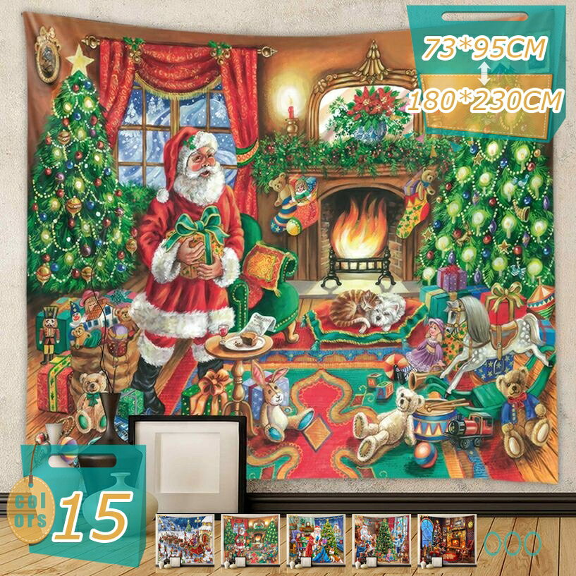 300円OFFクーポン クリスマスタペストリー ヒッピー サンタクロース タペストリー クリスマスギフト トナカイ 月 夜 タペストリー 壁掛け 部屋 ホーム クリスマスデコレーション パーティー イベント お店 個性ギフト お祝い 応援グッズ お祝い mi-ya-bi